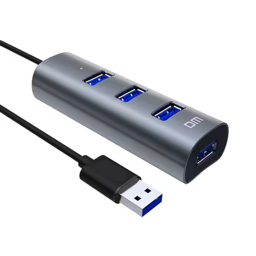 USB хаб DM CHB009 USB 3.0 4 порти 120см алюмінієвий hub концентратор, фото 1