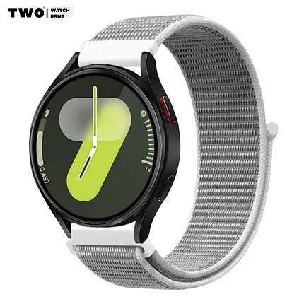 Ремінець для Samsung Galaxy Watch 7 40/44 mm нейлоновий 20 мм Білий з сірим, фото 1