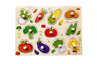 Дерев'яний планшет "Овочі", пазл, гра-вкладалка Монтессорі