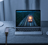Мережева карта DM CHB012 Gigabit USB Type A 4 in 1 алюмінієва USB 3.0 hub RJ45 мережевий адаптер 1000 Мбіт/с, фото 4