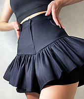 Женская романтичная мини юбка - шорты из джинса