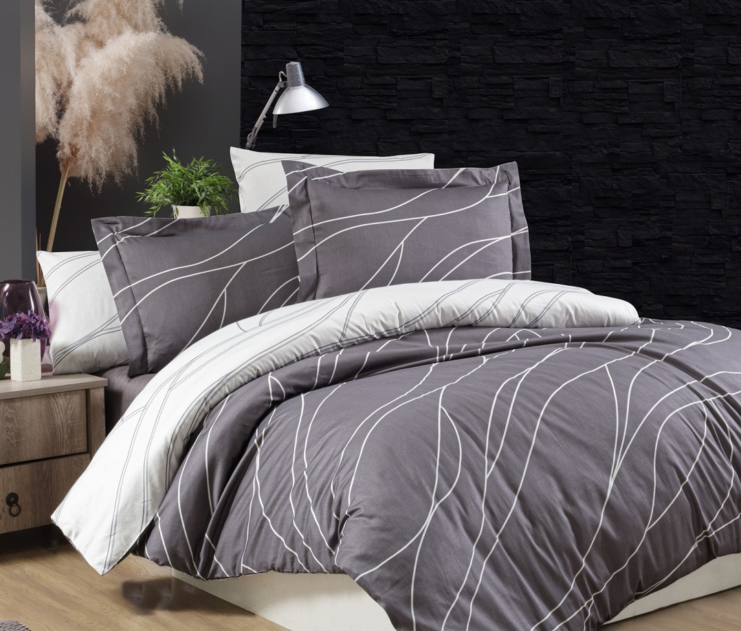 Постільна білизна First Choice сатин — Mesi Quick Silver євро, фото 1