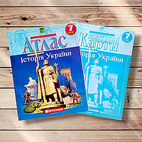 Комплект Атлас і Контурні карти Історія України 7 клас Вид: Картографія