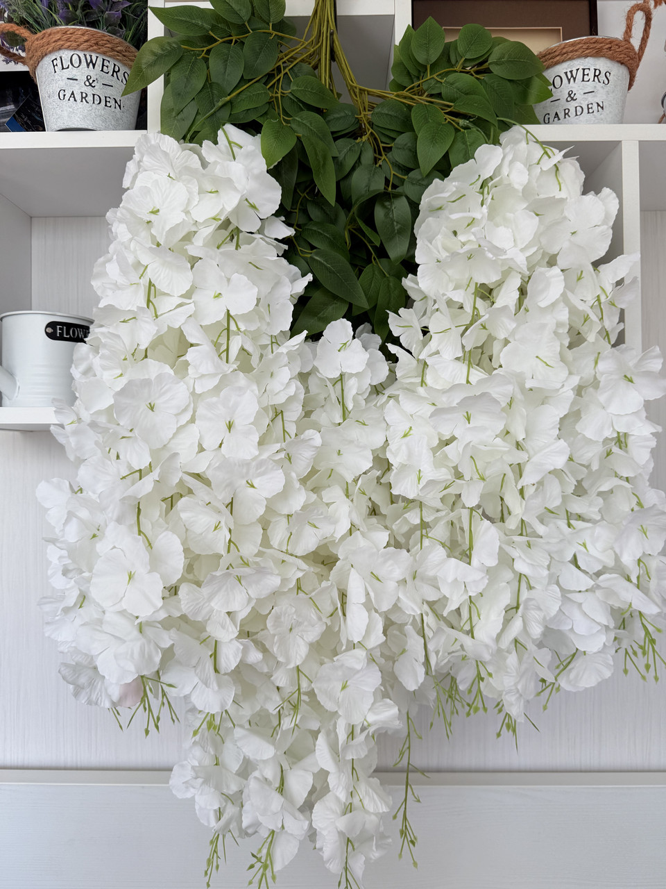 Штучна гліцинія . Гілки декоративної білої гліцинії ( 110 см ), фото 1