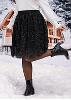 Пишна чорна спідниця з фатину з паєтками idexe для дівчинки 134см (8/9Y)