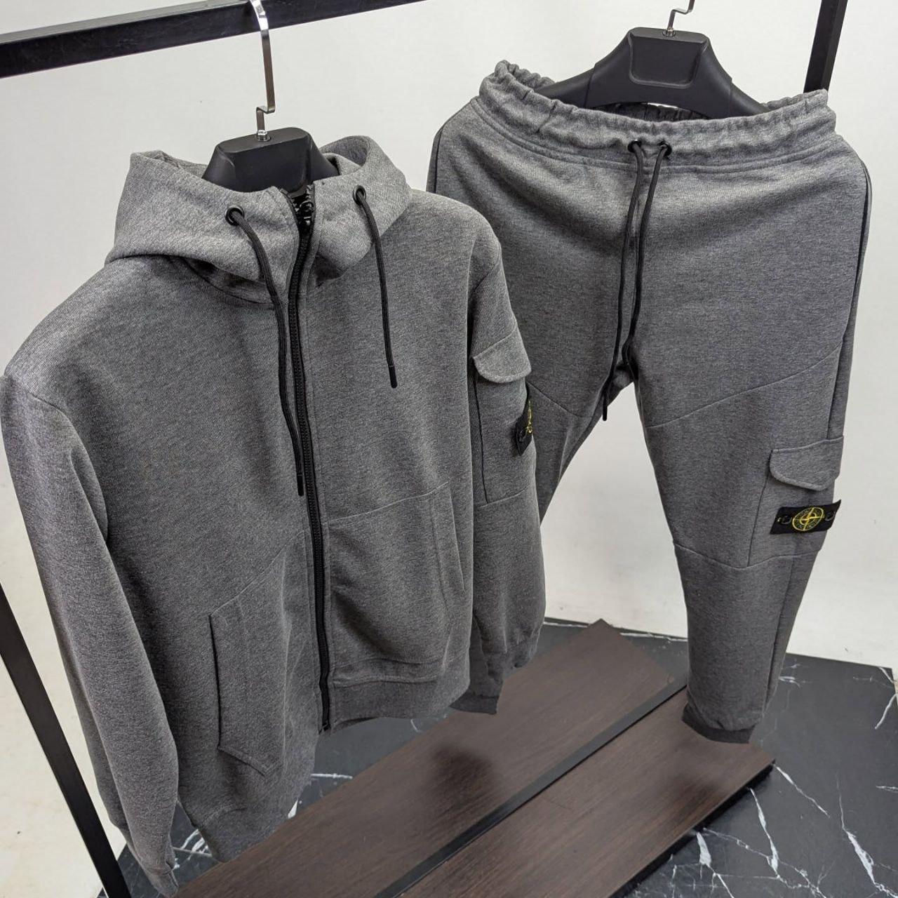 Чоловічий спортивний костюм Stone Island CK6208 сірий, фото 1