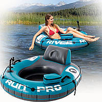 Надувний плотик 55 x 132 x 140 см для плавання та відпочинку на воді Intex 56843 Пліт із утримувачем для телефону