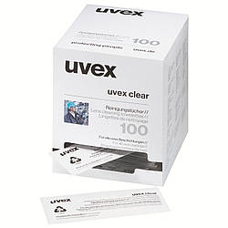 Серветки вологі Uvex Clear всіх видів захисних окулярів uvex 100 шт.