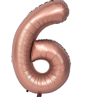 Цифра 6 шоколад куля фольгована 100 см 40" в упаковці