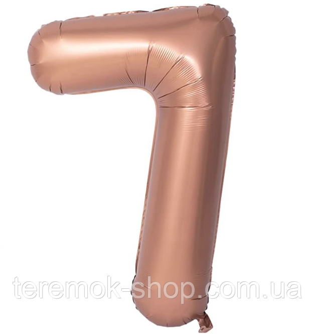 Куля фольгована цифра 7 шоколад 102 см 40" в упаковці, фото 1