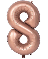 Цифра 8 шоколад куля фольгована 100 см 40" в упаковці