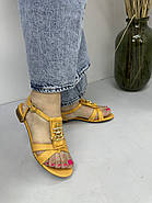 Босоніжки жіночі Dessy 247-0-26 шкіряні апельсинового кольору 37, фото 3