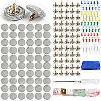 Набір для ремонту обшивки стелі авто кольорові кріплення, саморізи, викрутка, рулетка | Універсальний комплект