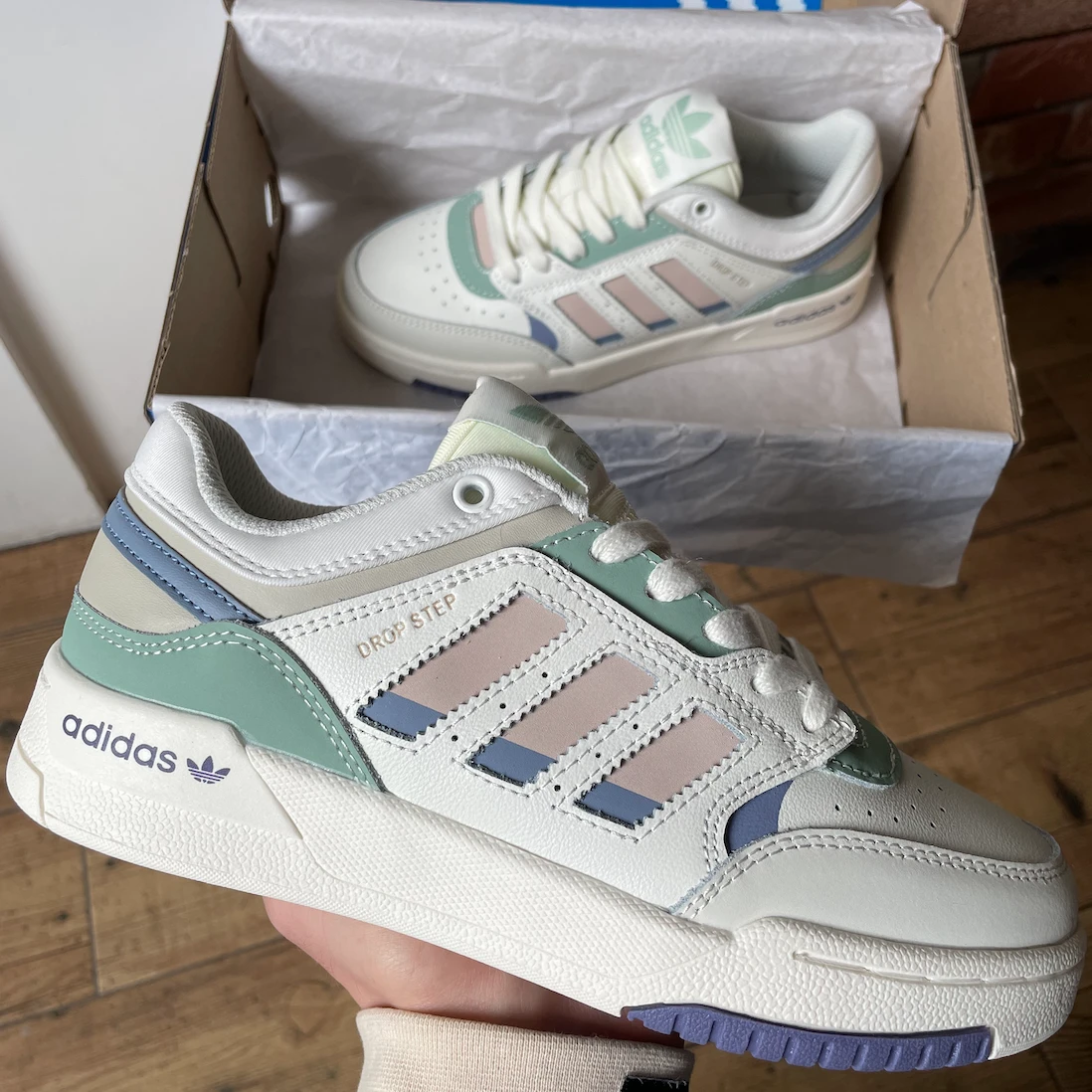 Adidas Drop Step Beige Grey Green, фото 1