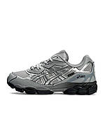 Чоловічі кросівки шкіра текстиль ASICS Gel-NYC Gore-Tex Light Grey Black, кеди Асикс термосірі 41