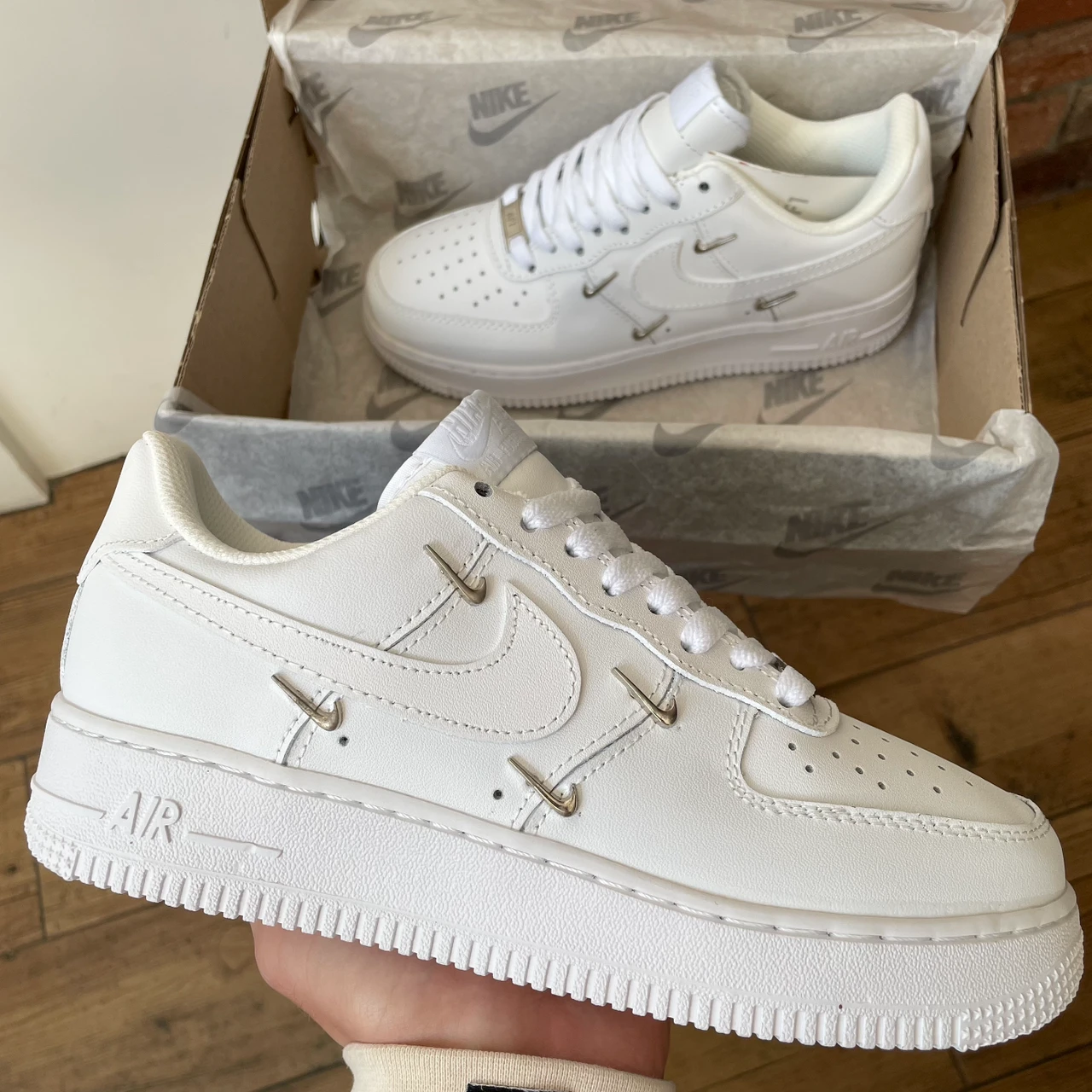 Nike AF1 LX Chrome Swooshees White, фото 1