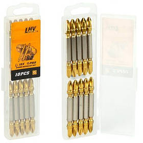 Набір хрестоподібних біт для шурупокрутів і ручних викруток 10 шт у кейсі PH2-3A KNZ