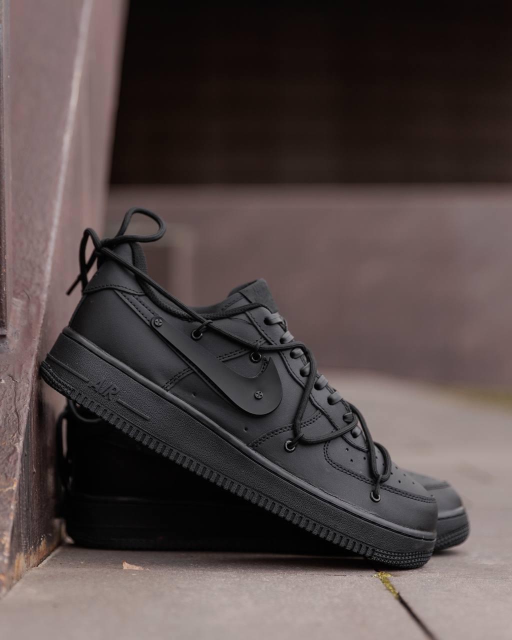 Nike Air Force 1 Low Black Off Custom ND, фото 1