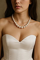 Перлинне кольє з морських перлів, елегантна прикраса для подарунка