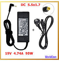 Блок живлення до ноутбука Acer 19V 4.74 A 90W (DC 5.5*1.7) + кабель живлення