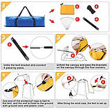 Портативний кемпінговий тент-намет для душу, туалету або переодягання, водонепроникний, 120×120×190 см, фото 4