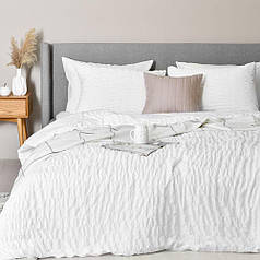 Комплект постільної білизни полуторний Cloud Dream IDEIA жатка, у подарунковому пакованні білий