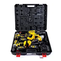 Набір акумуляторних інструментів DeWalt 4 в 1, комплект електроінструментів, у пластиковому кейсі з 4 АКБ 48 V