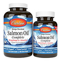 Лососевий Жир, Salmon Oil Complete, Carlson, 120+60 желатинових капсул