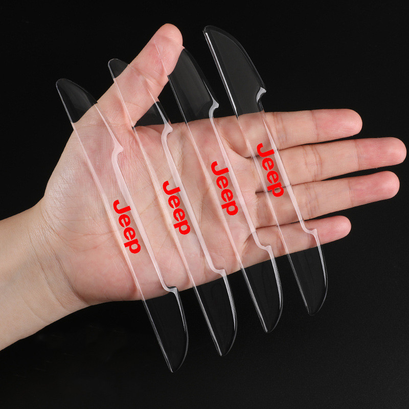 Захисні протиударні смуги дверей JEEP 4 шт Силікон на скотчі на край дверей Прозорі, фото 1