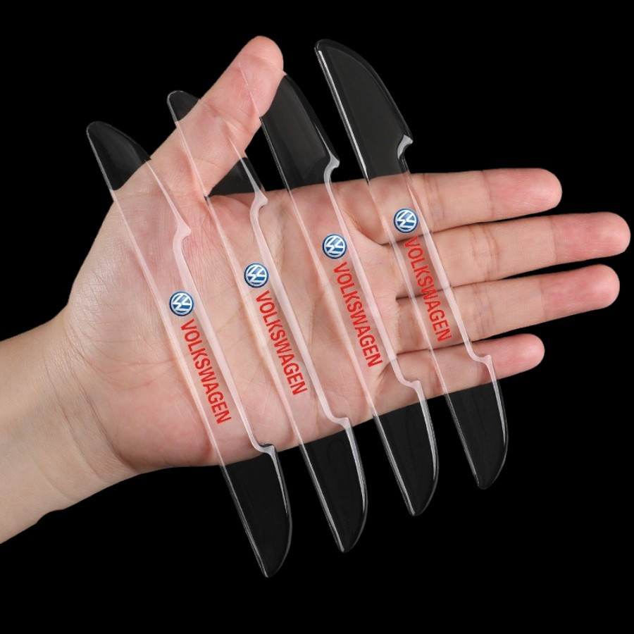 Захисні протиударні смуги дверей Volkswagen 4 шт Силікон на скотчі на край дверей Прозорі, фото 1