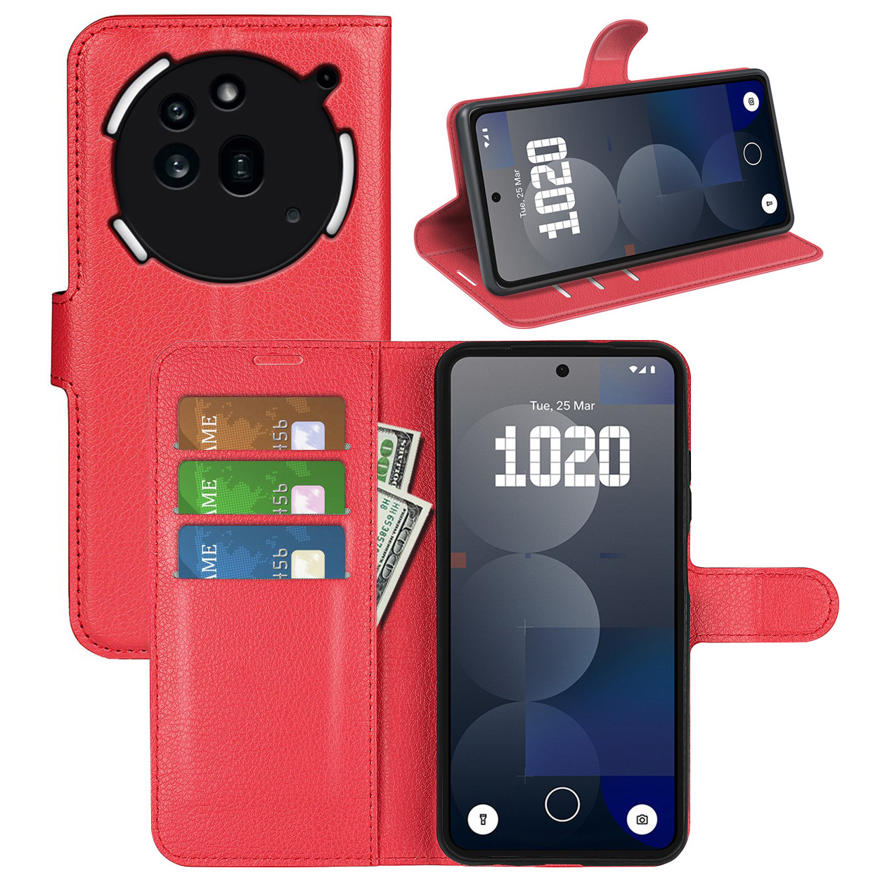 Чохол-книжка Litchie Wallet для Nothing Phone (3a) Pro Red, фото 1