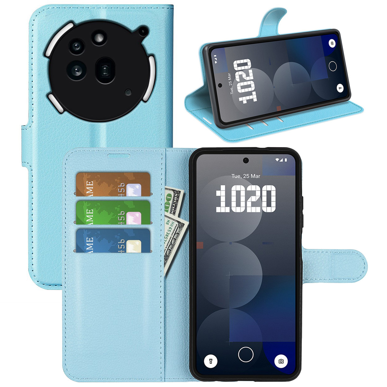 Чохол-книжка Litchie Wallet для Nothing Phone (3a) Pro Light Blue, фото 1