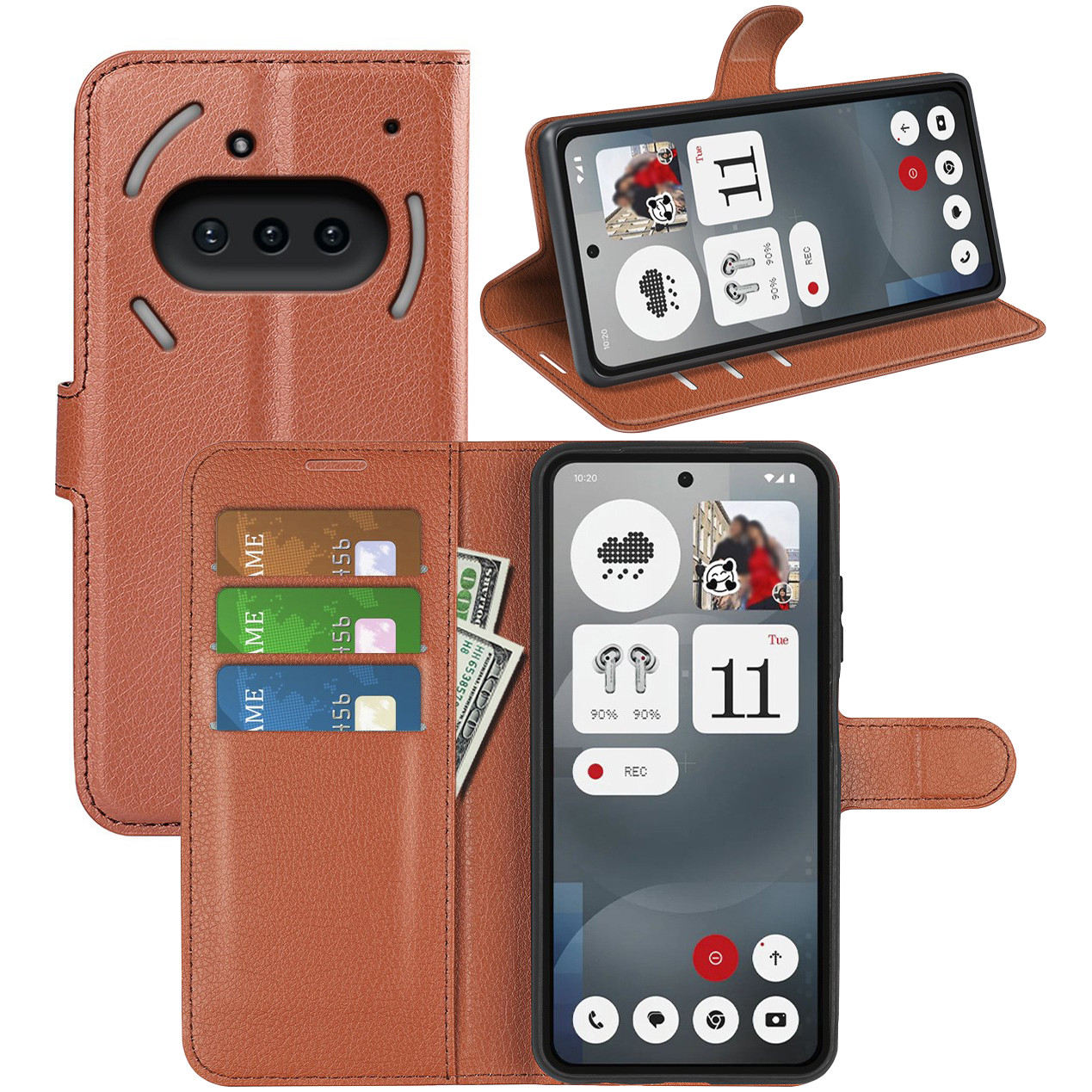 Чохол-книжка Litchie Wallet для Nothing Phone (3a) Brown, фото 1