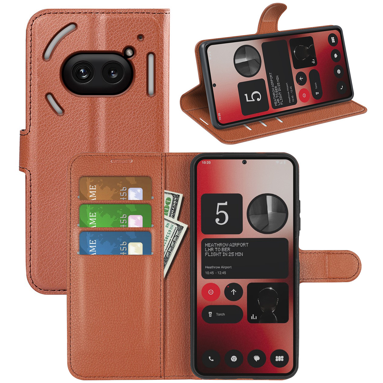 Чохол-книжка Litchie Wallet для Nothing Phone (2a) / (2a) Plus Brown, фото 1