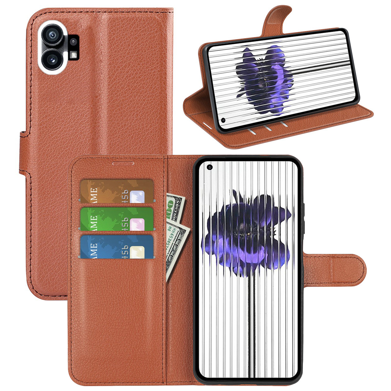 Чохол-книжка Litchie Wallet для Nothing Phone (1) Brown, фото 1