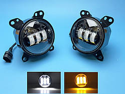 Комплект світлодіодних протитуманних фар HP-GZD-351-06 4" (104 мм), 24 W, білий + жовте світло, для DAF XF 105