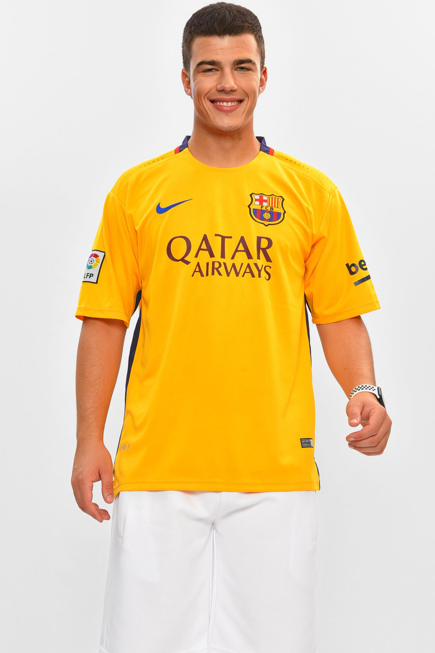 Футболка футбольна чоловіча помаранчевого кольору з принтом р.XL 204481M, фото 1