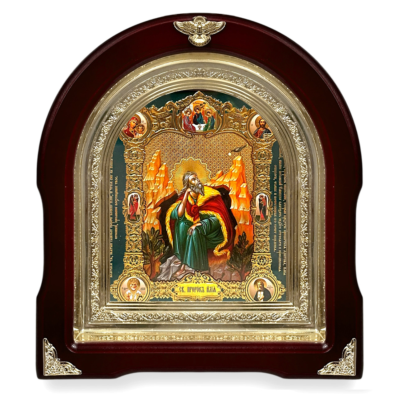 Ікона Святанний 694", лік 15х18 см, у темному дерев'яному кіоті, арка, фото 1