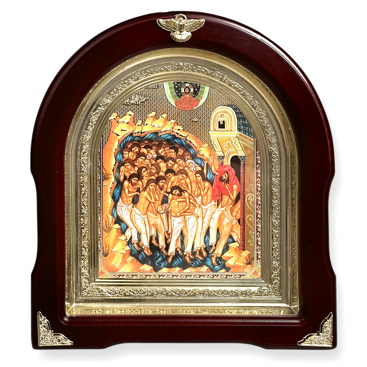 Ікона 4094ів Севастійських, лік 15х18 см, у темному дерев'яному кіоті, арка, фото 1