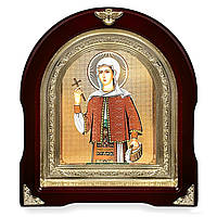 Ікона Свята Філафтея румунська, лік 15х18 см, у темному дерев'яному кіоті, арка
