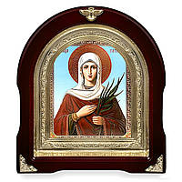 Ікона Свята Мучениця Татьяна, лік 15х18 см, у темному дерев'яному кіоті, арка