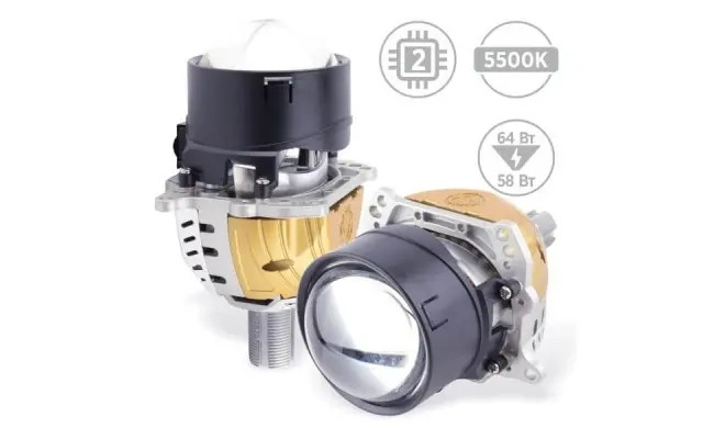 AMS ULTIMATE U2 3.0" F/R 58/64Вт 5500K світлодіодні автомобільні лінзи
