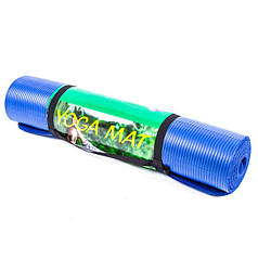 Килимок для фітнесу синій NBR 180х60х1см