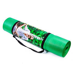 Килимок для фітнесу зелений NBR 180х60х1см