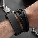Браслет чоловічий шкіряний чорний IMMORT розмір 17-19 см (довжина 21 см), фото 4