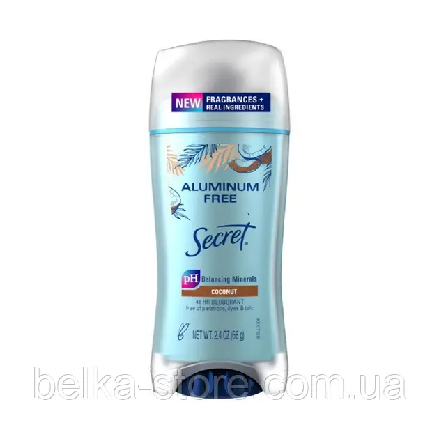 Дезодорант-антиперспірант кремовий Secret Аluminium Free real coconut creamy, 68 g, фото 1