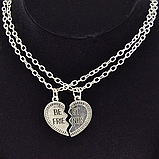 Парні кулони для друзів Best Friends дві половинки серця найкращі подруги друзі, фото 2