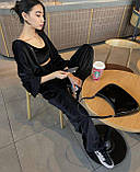 Костюм-трійка жіночий велюровий оверсайз кофта на блискавці з капюшоном + штани + топ 42-46, фото 3