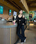 Костюм-трійка жіночий велюровий оверсайз кофта на блискавці з капюшоном + штани + топ 42-46, фото 6