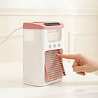 Мінікондиціонер із підсвіткою і зволожувачем повітря USB рожевий для охолодження робочого місця та сну, фото 4